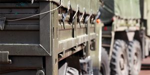 Close up of defence vehicles